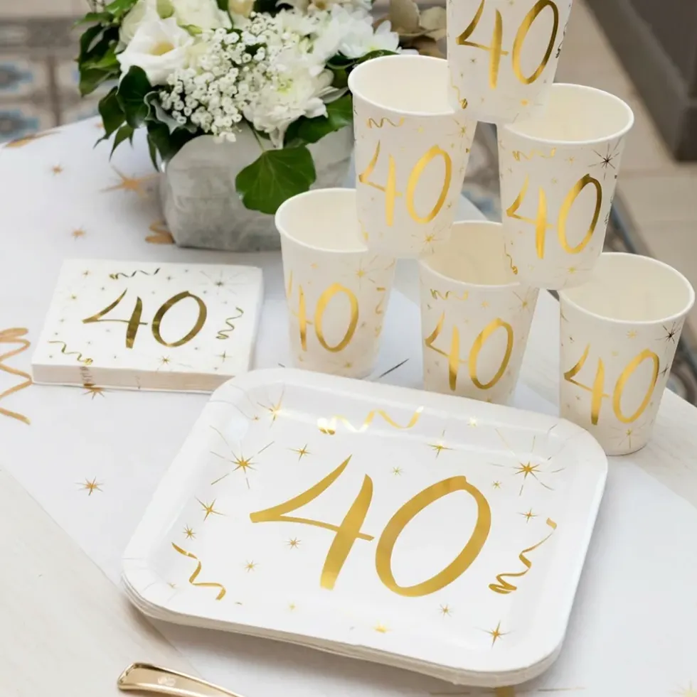 Kaffeservetter 40 Guld
