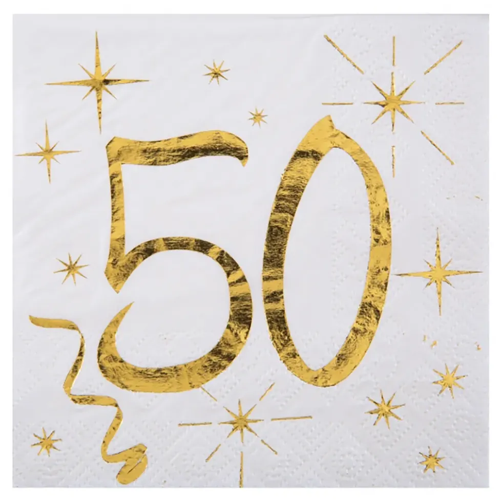 Kaffeservetter 50 Guld