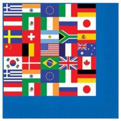 Kaffeservetter Internationella Flaggor
