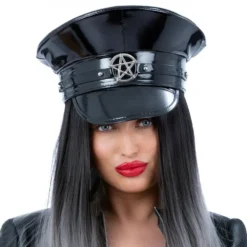 Kaptenshatt Svart med Pentagram