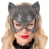 Katt Halvmask med Strass