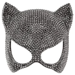 Katt Halvmask med Strass