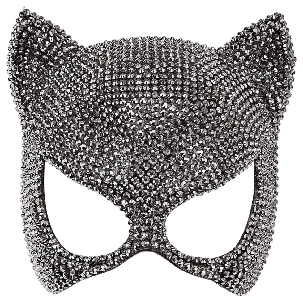 Katt Halvmask med Strass