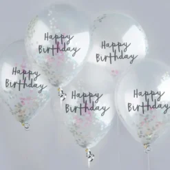 Konfettiballonger Happy Birthday Färgskimrande