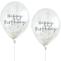 Konfettiballonger Happy Birthday Färgskimrande