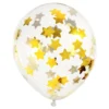Konfettiballonger Stjärnor Guld Metallic