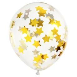 Konfettiballonger Stjärnor Guld Metallic