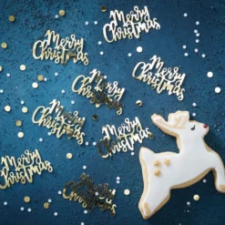 Konfetti Guld Merry Christmas