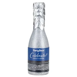 Konfettikanon Champagneflaska Silver