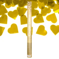 Konfettikanon Hjärtan Guld Metallic