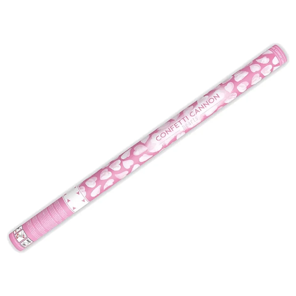 Konfettikanon Hjärtan Vit