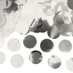 Konfetti Rund Silver Metallic