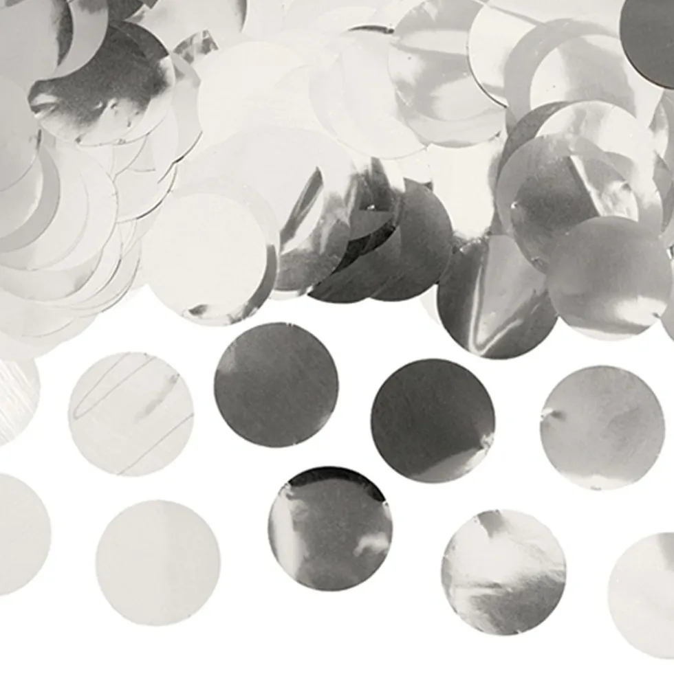 Konfetti Rund Silver Metallic