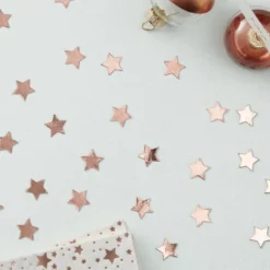 Konfetti Stjärnor Roséguld Metallic
