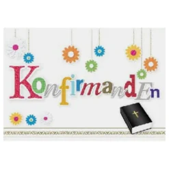 Konfirmationskort Blommor Handgjord