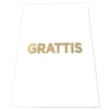 Kort Grattis Vit med Guldtext