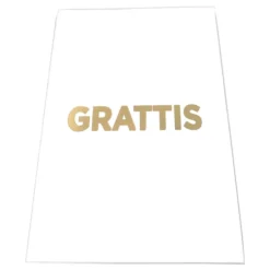 Kort Grattis Vit med Guldtext
