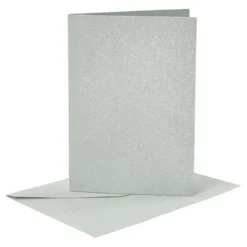 Kort med Kuvert Silver Glittrigt