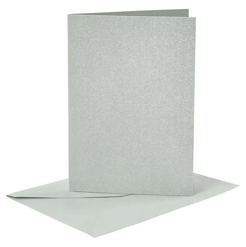 Kort med Kuvert Silver Glittrigt