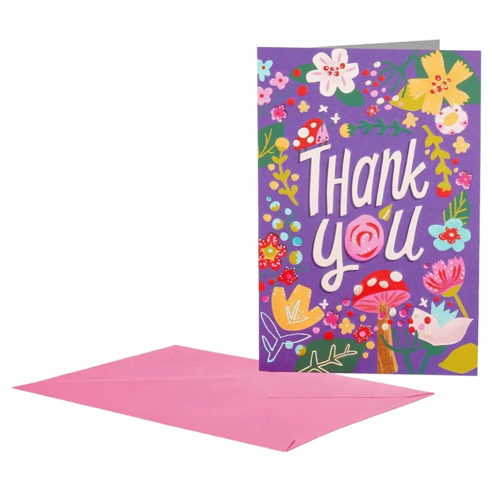 Kort Thank You Blommor