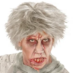 Kort Zombie Grå Peruk