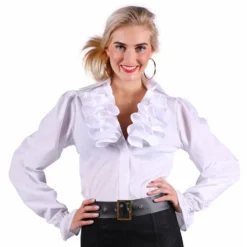 Kråsblus Vit Dam Deluxe