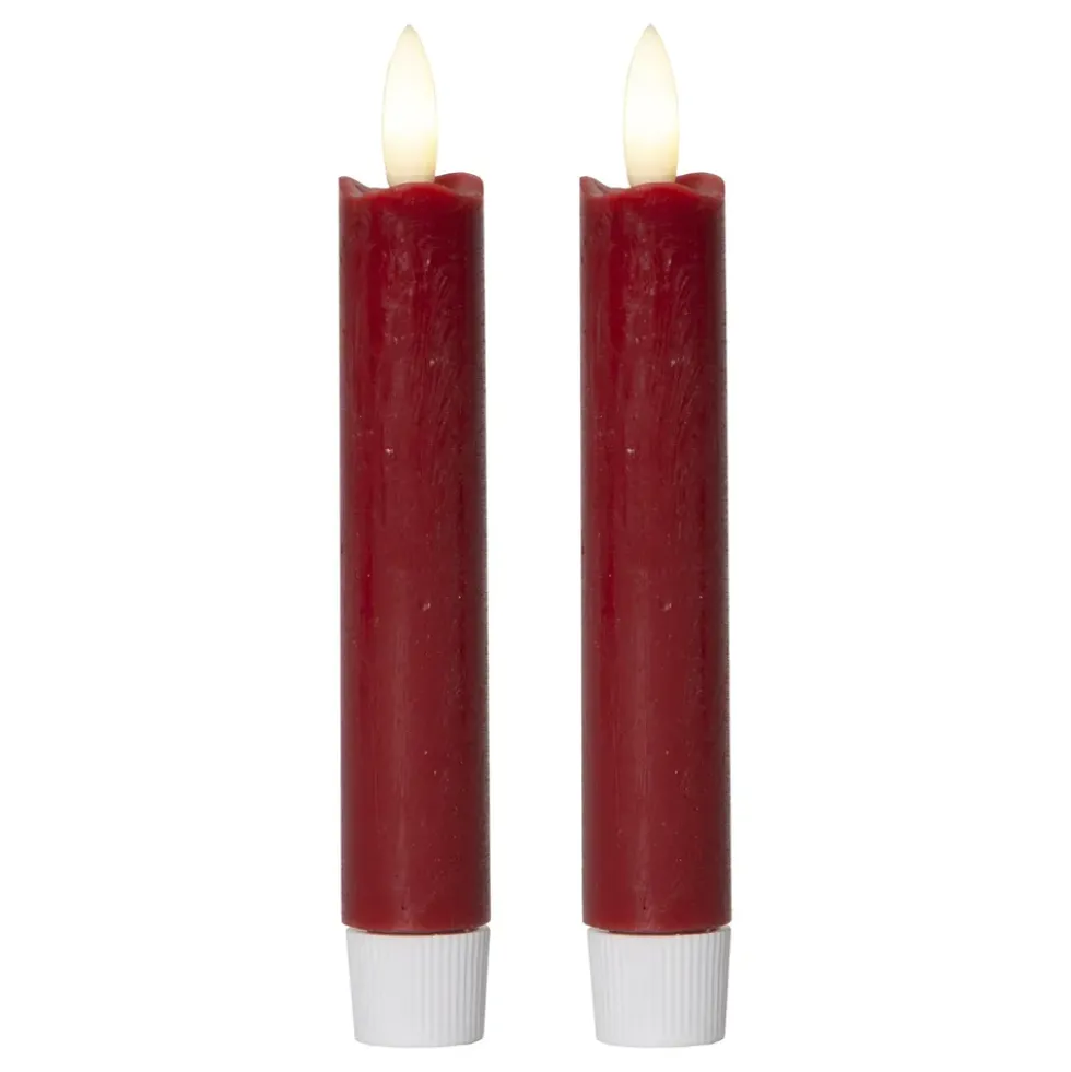 LED Antikljus Korta Rustic Röd