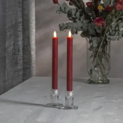 LED Antikljus Långa Rustic Röd