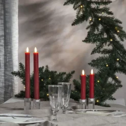 LED Antikljus Långa Rustic Röd