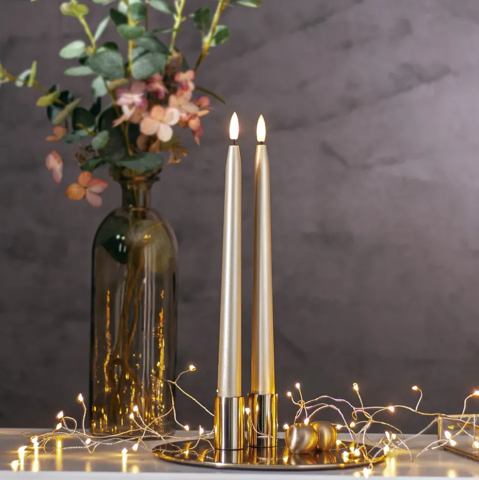 LED Antikljus Metallic Guld