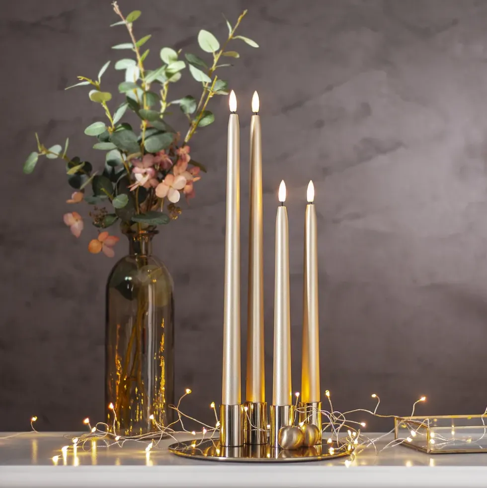 LED Antikljus Metallic Guld