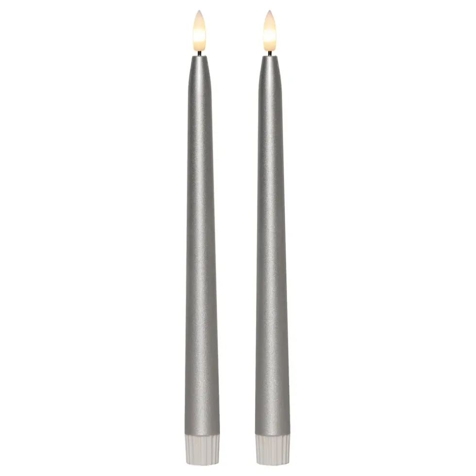 LED Antikljus Metallic Silver