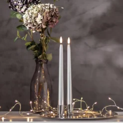 LED Antikljus Metallic Silver