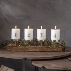 LED Blockljus Flamme Advent