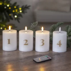 LED Blockljus Flamme Advent