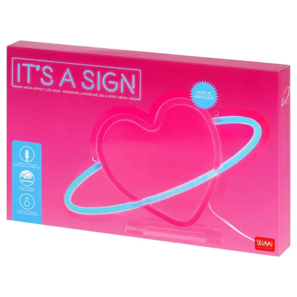 LED-lampa Planet Heart med Neon-effekt