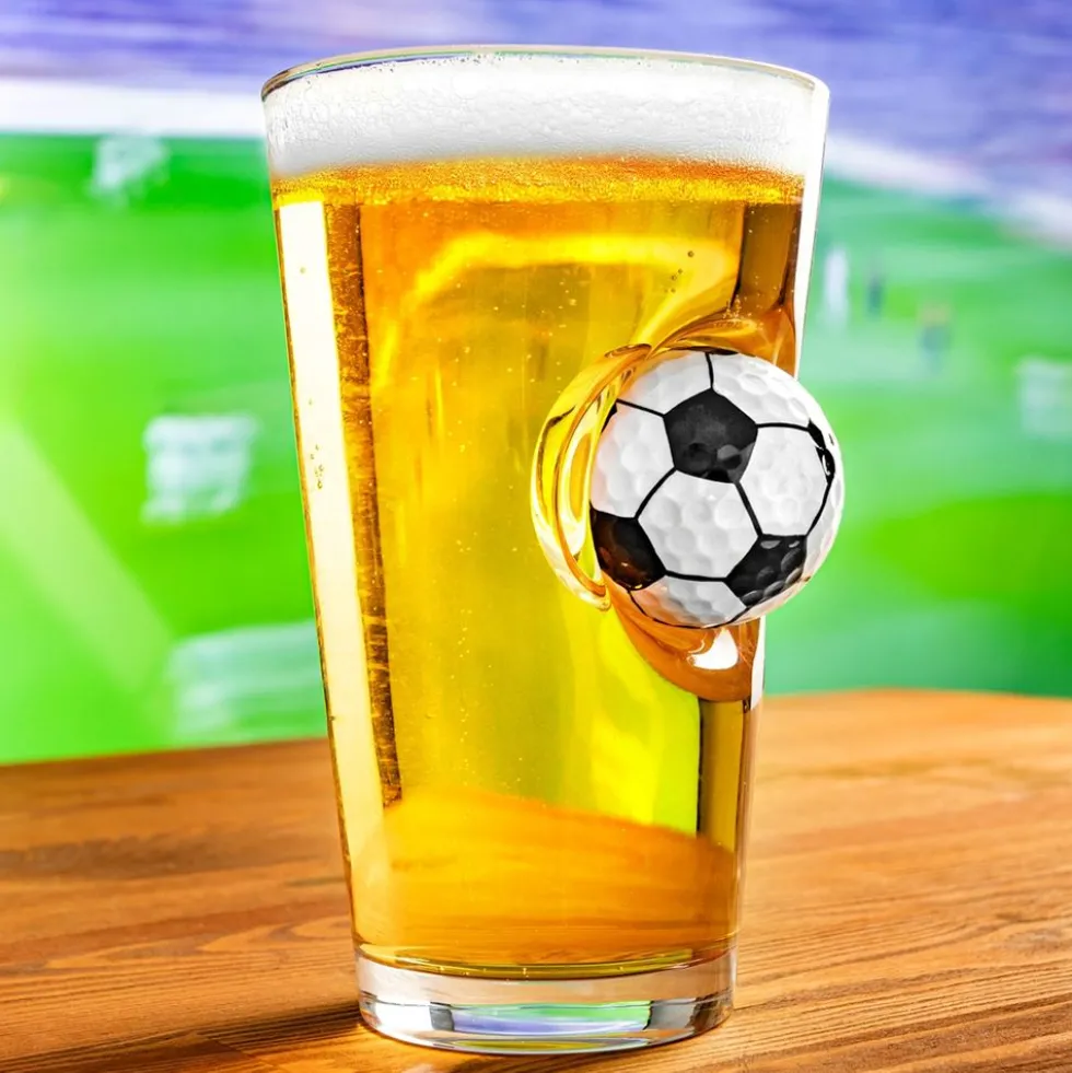 Ölglas med Fotboll