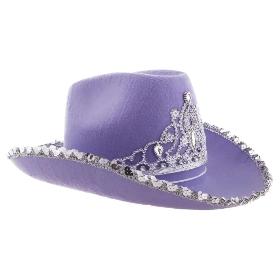 Lila Cowboyhatt med Tiara