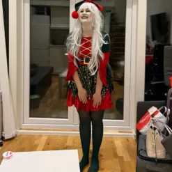 Lång Ljusblond Peruk med Lockar