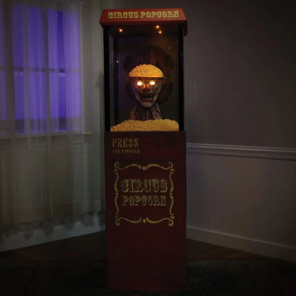 Läskig Clown i Popcornmaskin Animerad Prop