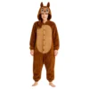 Lulu Monster Brun Onesie Dam Maskeraddräkt