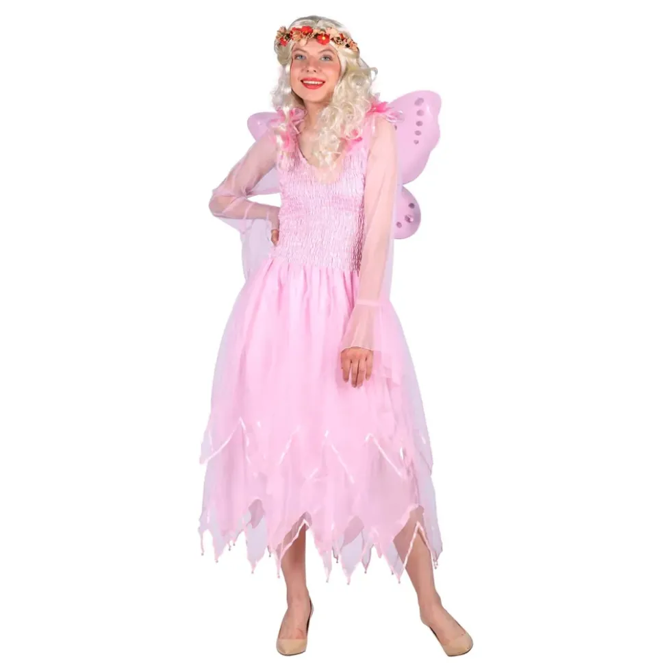 Älva Klänning Rosa Deluxe Maskeraddräkt