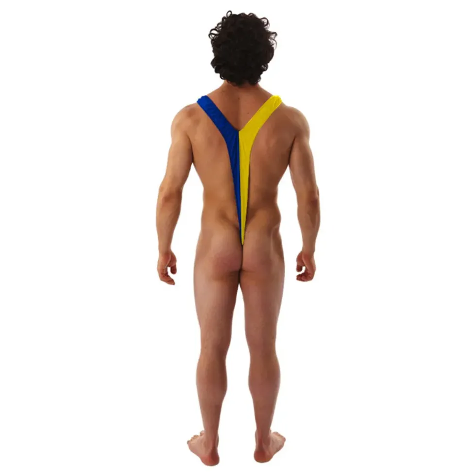 Mankini Blå/Gul