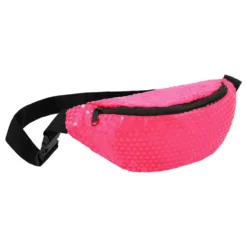 Midjeväska Paljetter Neonrosa UV