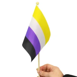 Miniflagga Pride Ickebinär på Pinne