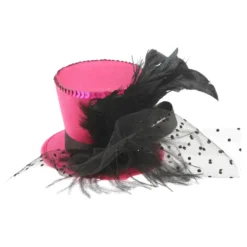 Minihatt med Clips Rosa
