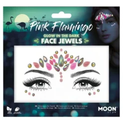 Moon Creations Face Jewels Självlysande Pink Flamingo