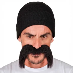 Mössa & Mustasch Svart Maskeradkit