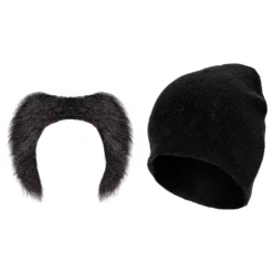 Mössa & Mustasch Svart Maskeradkit