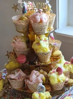 Muffinsställ Guld Metallic